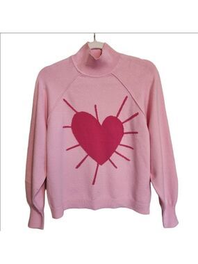 XOKR KERRI ROSENTHAL ULTRA SOFT PINK HEART SWEATER SIZE XS/S NWT